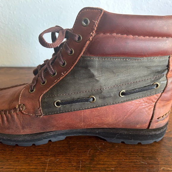 Trader Bay Brown Leather Ankle Boots Mens 9.5 D - Picture 5 of 10